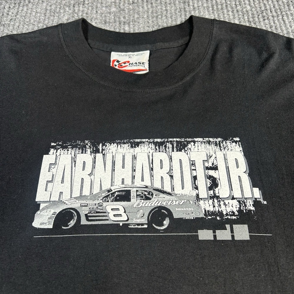 VTG Dale Earnhardt Jr Budweiser Menards Chase Authentic XL Black NASCAR Tshirt